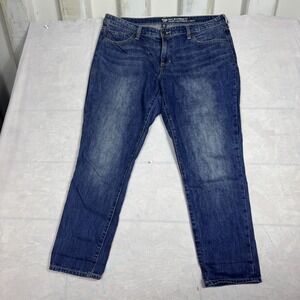 Gap Womens Sexy Boyfriend Fit Jeans Blue Denim Whisker 5-Pocket Size 14/32‎ R
